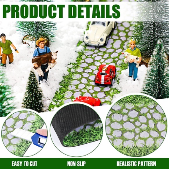 Other - Easter Christmas Village Train Stone Road Village Street Mat Decoration